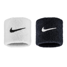 (One Size, Black/White) Nike Classic Swoosh Sweatband (Pack of 2)