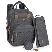 Dikaslon Baby Changing Bag Backpack, Large Baby Bag for Mum and Dad with 19 Pockets, Spacious Nappy Changing Bags with Mat, Pacifier Holder, Stroller