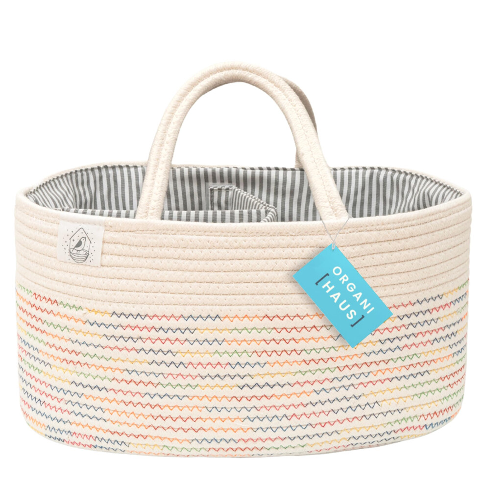 Baby Organiser Basket, Storage Basket For Changing Table And Children's Room, Gifts For Newborns & Baby Storage Basket With Compartments & Organihaus