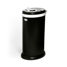 Ubbi Stainless Steel Nappy Bin, Odour Locking, No Special Bag Required, Award-Winning Diaper Pail, Cassette Free Disposal System, Matte Black