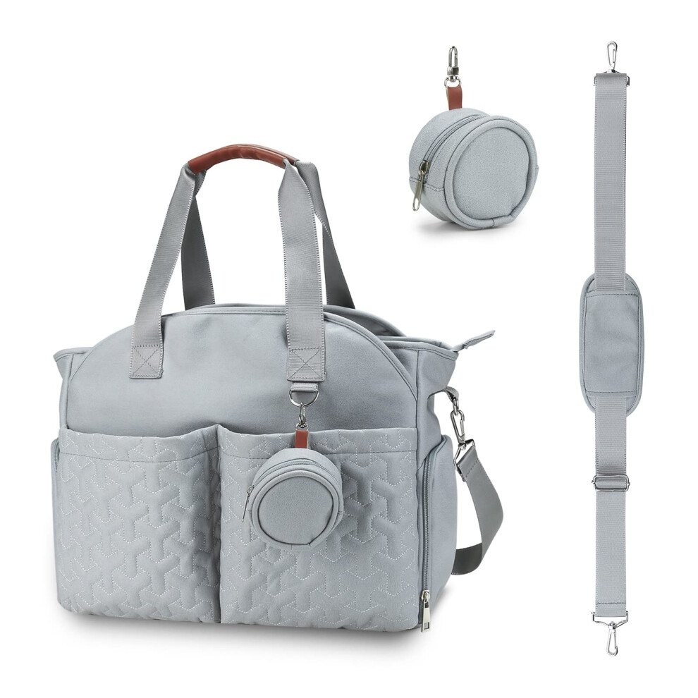 Sonarin Multifunctional Stylish Baby Nappy Changing Tote Bag,Large Capacity Waterproof Baby Changing Bag Satchel Messenger Bag Portable Travel Diaper