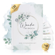 Pregnancy Diary, Diary for Pregnancy with Additional Inner Pocket and 158 Stickers, 120 Pages for Your Memories, Floral Design