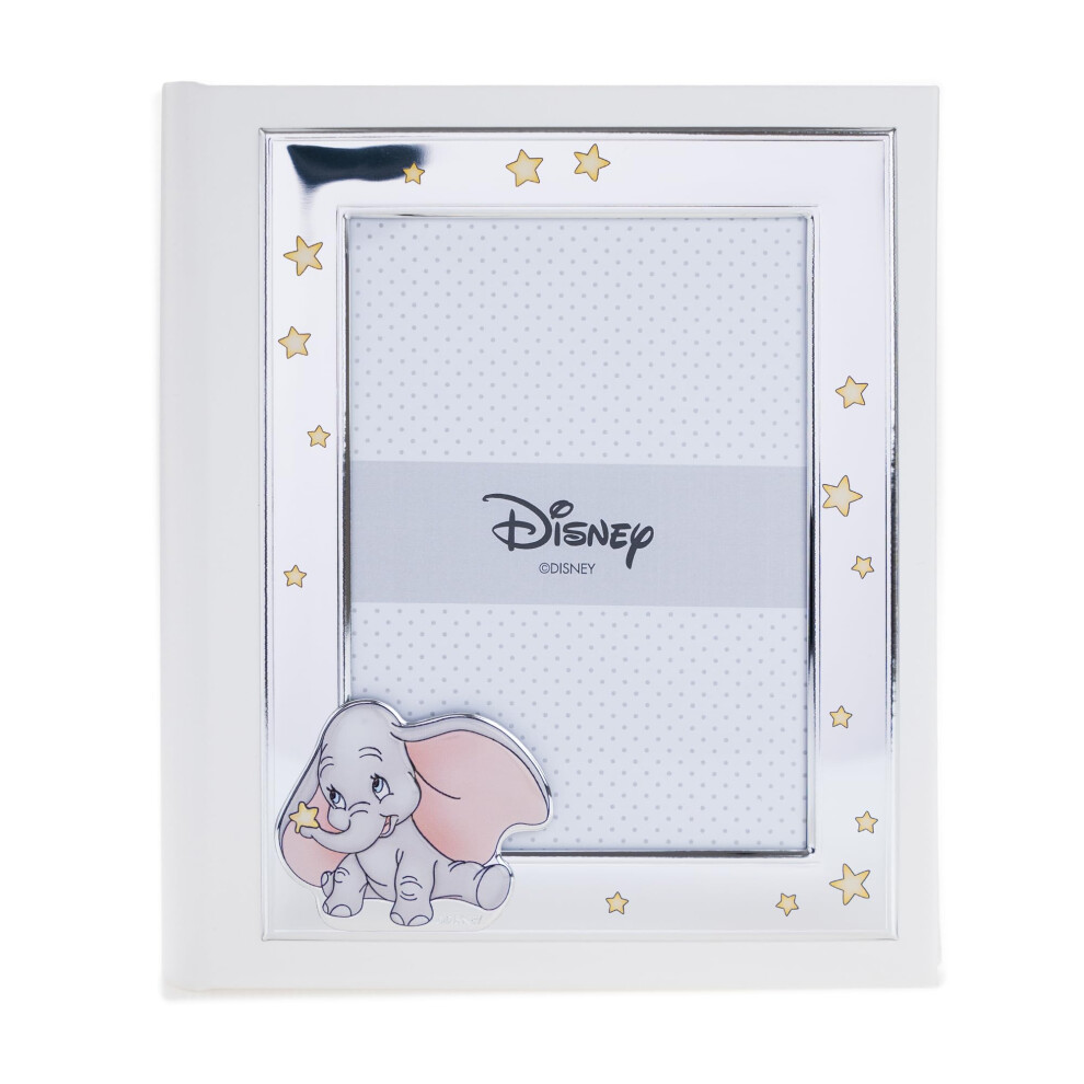 Valenti & Co. Disney Baby - Dumbo Photo Album With Silver Frame For Baby Christening Or Birthday Gift