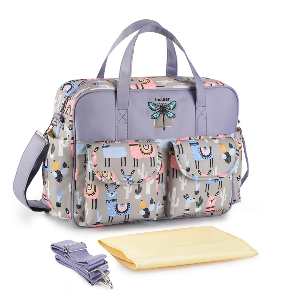 Lightweight Large Capacity Baby Nappy Changing Tote Bag,Waterproof Baby Changing Bag Satchel Messenger Bag Travel Diaper Bag With Shoulder Sonarin