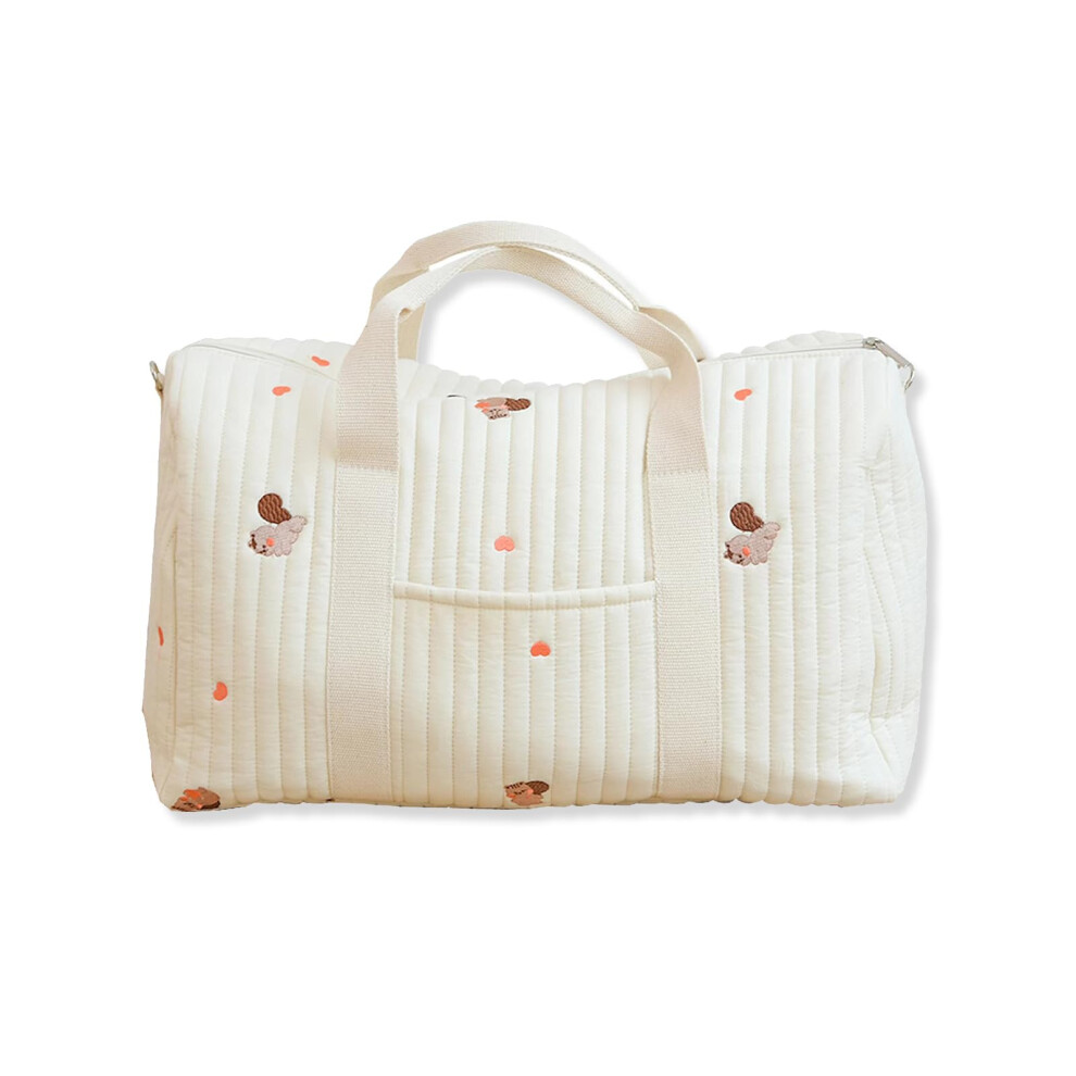Large Capacity Embroidery Baby Changing Tote, Lightweight Travel Duffel Satchel Messenger Nappy Changing Diaper Bag With Shoulder Strap Sonarin