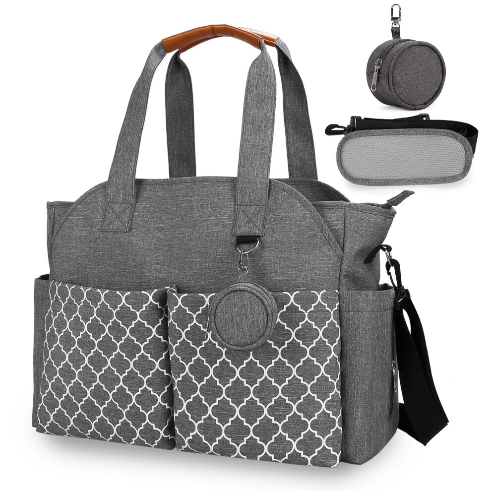 Nappy Changing Bags, Multifunctional Nappy Tote Bag For Mom And Dad, Large Capacity Waterproof Baby Changing Bags With Pacifier Bag For Diaper Comeder