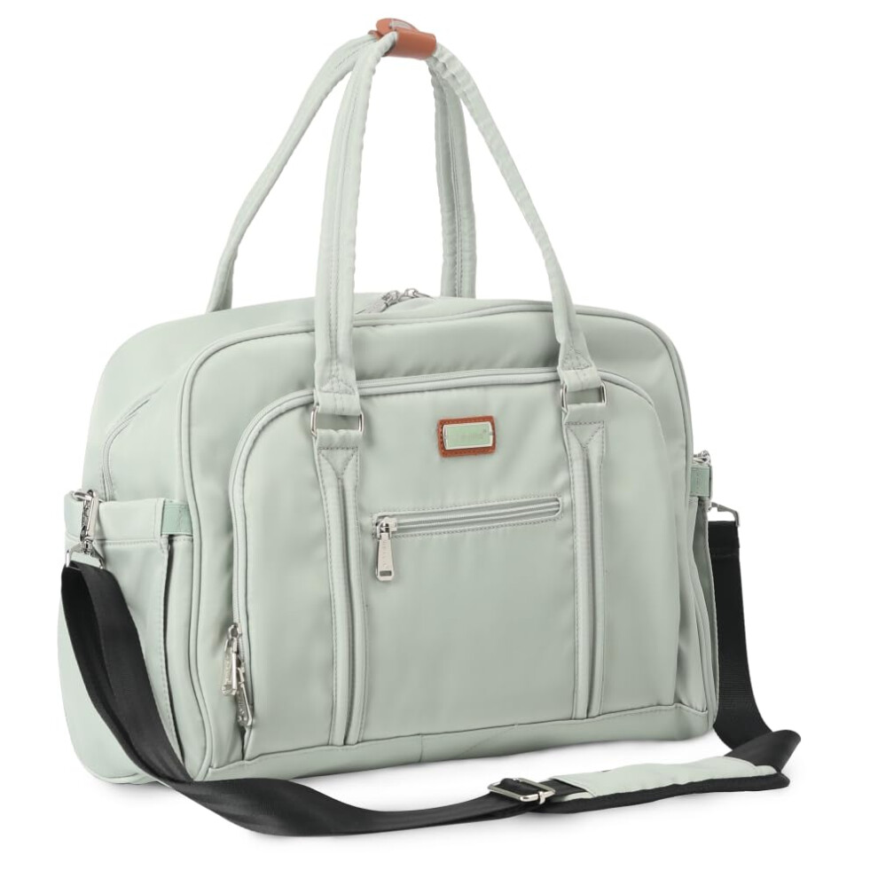 Baby Changing Bag, Nappy Diaper Bags For Mom And Dad With Changing Pad & Insulated Pockets (Sage ) Green Welavila
