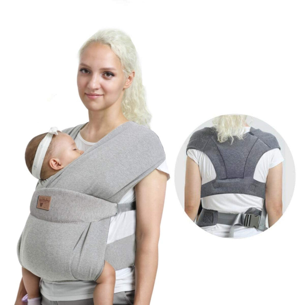 Baby Carrier For Newborns From Birth Extra Soft, Belly Carrier Baby Carrier Ergonomic ( Grey) Light/Grey Vrbabies
