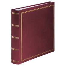 Hama London Photo Album, Jumbo Scrapbook, 80 White Pages, 320 Photos, Burgundy