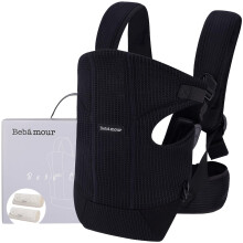 Baby Carrier Front and Back Baby Carrier with 2 Shoulder Bibs, Black