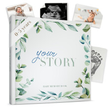 Baby Memory Book ? Watercolour Keepsake Journal for Newborn Girl or Boy | 136 Page Record Book & Photo Album | Ideal For Baby Shower & New Child