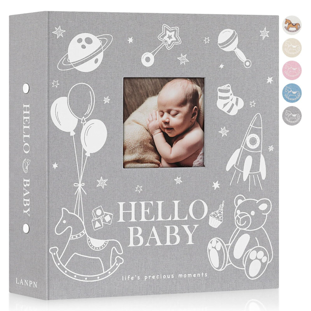 Baby Photo Album 6X4 600 Pockets, Linen Cover Photo Book Newborn Bebe Album Memory Book With Front Window Holds 600 Horizontal And Vertical Lanpn