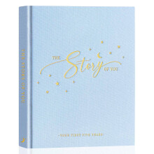 Lanpn Baby Memory Book - Linen Baby Book Memories Keepsake - The Story of You - Newborn to 5 Year Journal Scrapbook Photo Album for Boy Girl (Blue,