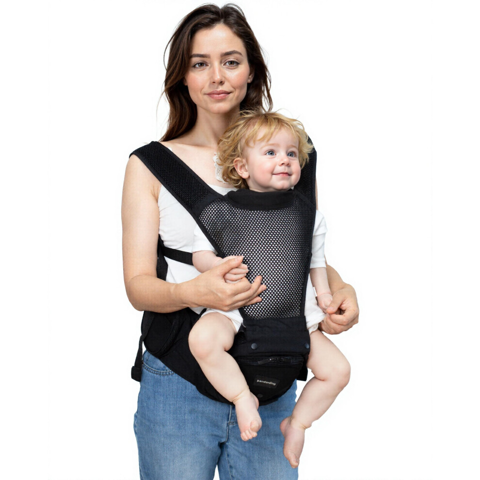 Pandanling - Baby Carrier With Hip Seat Newborn To Toddler - Mom's Choice Award Winner, 6-In-1 Ways To Carry, Safety Certified & Ergonomic For 0-36
