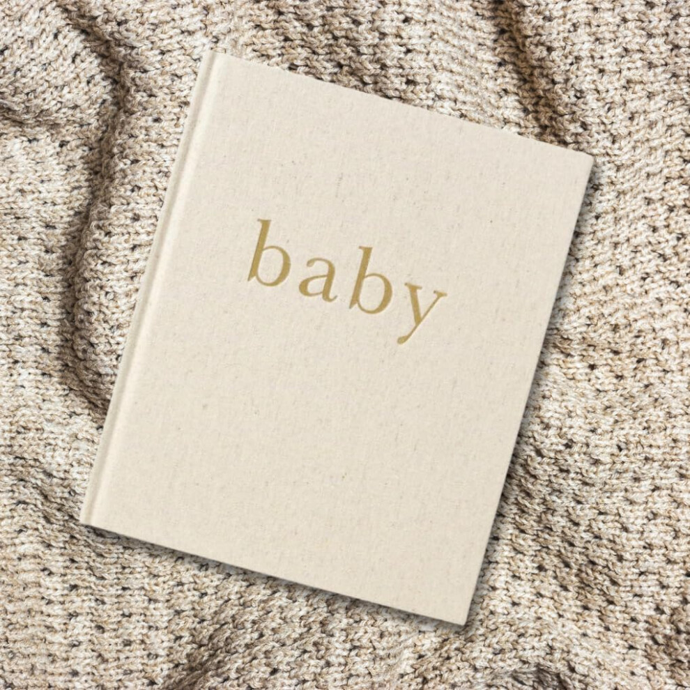 Mama & Bubba Baby?S First Year Memory Book - Linen Baby Keepsake Album With Monthly Milestone Prompts, Gender Neutral Photo Memory Book