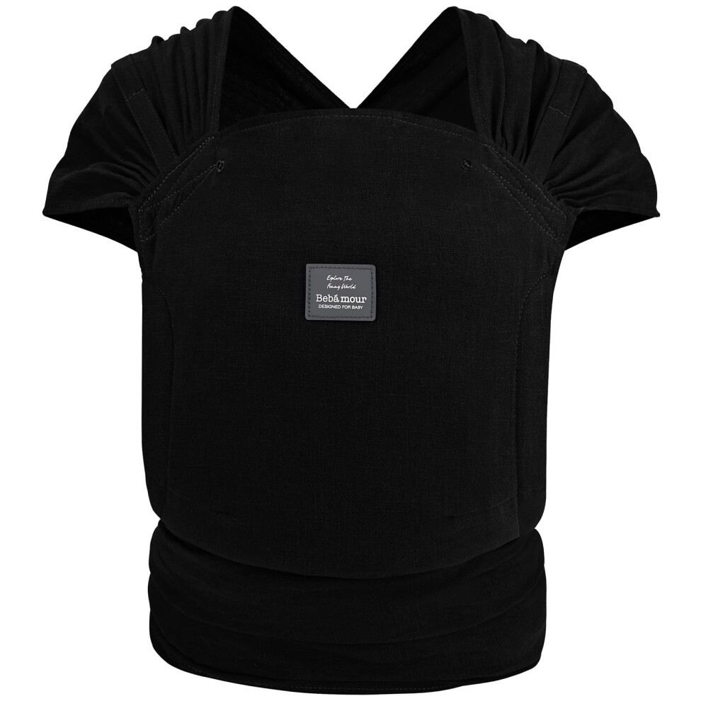 Baby Carrier Newborn Ajustable One Size Baby Carriers Easy To Wear, Black Bebamour