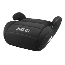 Sparco Child Car Seat Booster Black i-Size for Boys and Girls. Approved ECE R129/03 125-150 cm. with 2.5 cm Washable Cover. Made of High Resistance