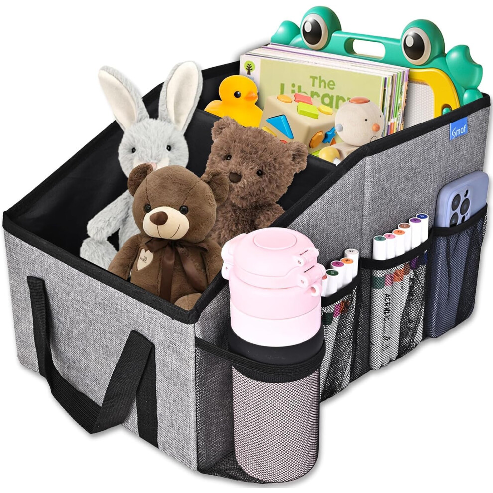 Car Organiser For Front And Back Seat, Between Seats Storage For Kids With Cup Holders, Adjustable Dividers (Gray) Gray 5051226068850