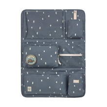 L?SSIG Car Organiser, Car Back Seat Organiser, Happy Prints Dark Blue, 55 cm