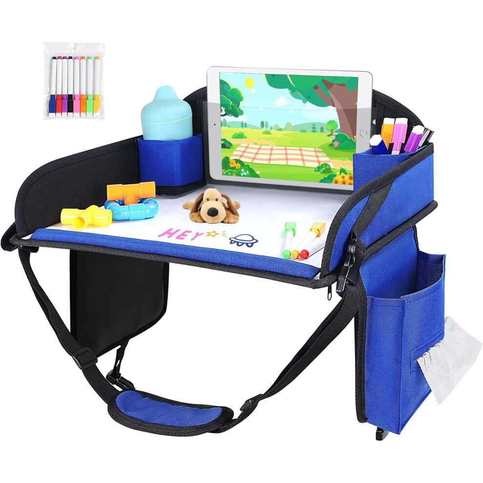 Kids Travel Tray, Play Tray For Kids Car Seat, Toddler Road Trip Essentials, Drawing Lap Board With Storage Space For Airplane, Multifunctional Travel 5051226072444
