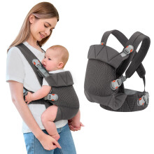Baby Carrier Newborn to Toddler Ergonomic Infant Carrier Wrap Front & Back Backpack Carry Portable Holder Carrier Sling for Toddler Newborn Dark Grey