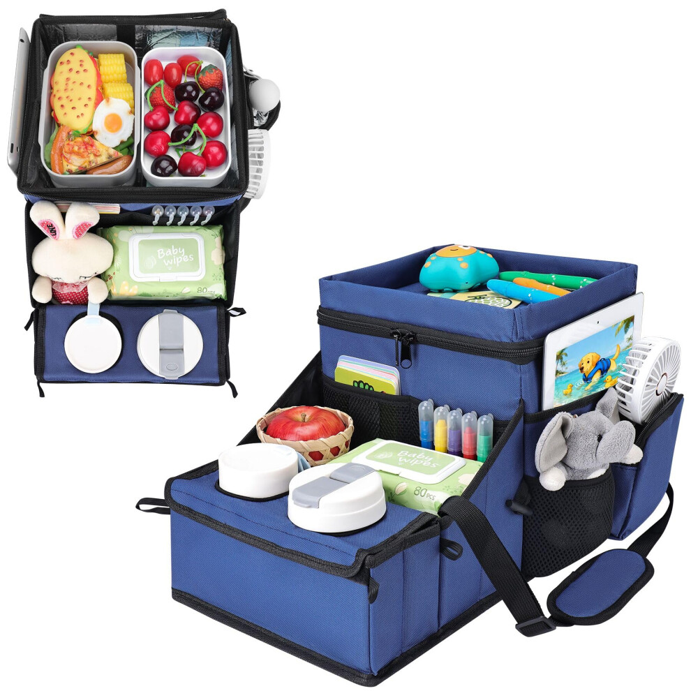 Infanzia Car Seat Organizer, Backseat Van Organizer With Cup Holders For Car Front Passenger And Back Seat, Carseat Storages With Cooler Compartment 5051226067433