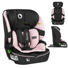 LIONELO Car Seat BILLY FIX I-SIZE Universal fit with ISOFIX or/& Seat Belt Installation for baby 12 months - 12 years old Group 1/2/3, 76 to 150 cm,