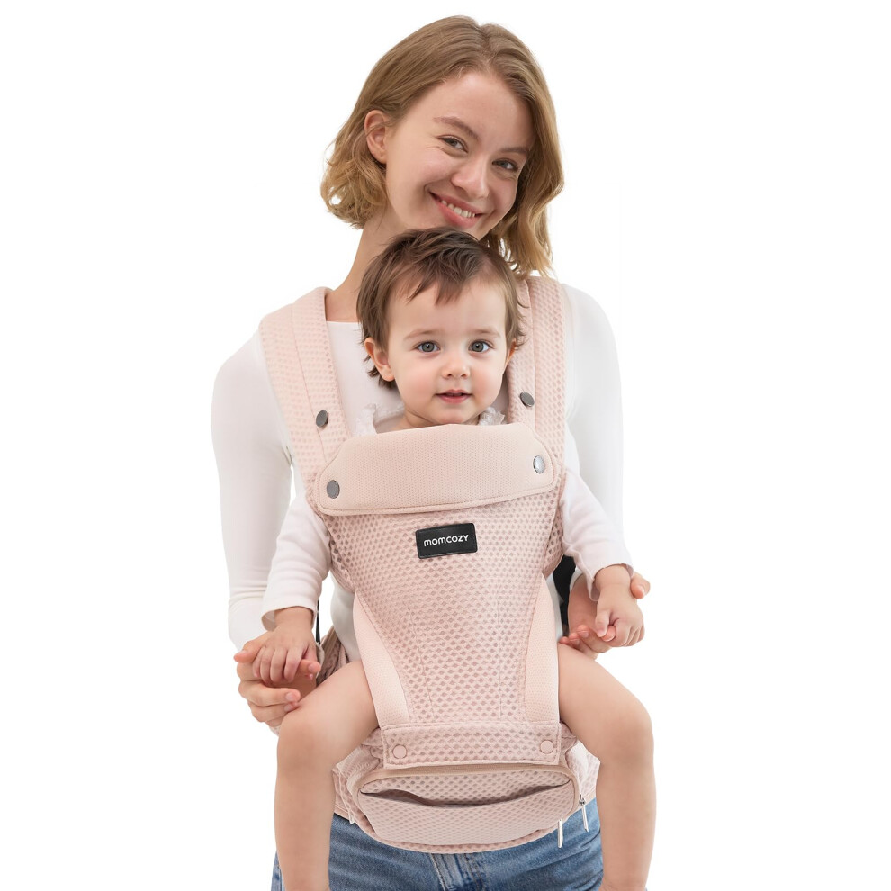 Momcozy Baby Carrier With Hip Seat, 2-In-1 Forward-Facing Carry For Active Babies, Detachable Hands-Free Carrier Up To 20Kg, Breathable Infant Carrier