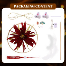 Chinese Traditional Lantern DIY Mid Autumn Festival Lantern Material Set LED Vintage Handmade Lanterns Red