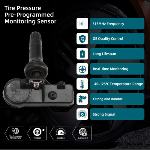 4st Bil TPMS-Sensor Däcktrycksmätare BB5Z1A189A för  Escape Explorer  Navigator Däcktryckssensor 2
