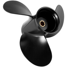 48-828158A12 Aluminum Boat Outboard Propeller 9X10 1/2 8 Spline Tooth 3 Blade Propeller for Mercury 6-15HP