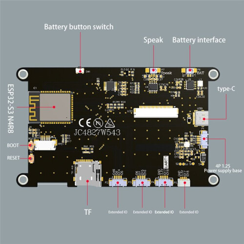 ESP32-S3 8M PSRAM 4M FLASH Módulo de Exibição LCD IPS 480x270 HD de 4,3 Polegadas WiFi  240Mhz LX6 MCU para  LVGL(C) 2