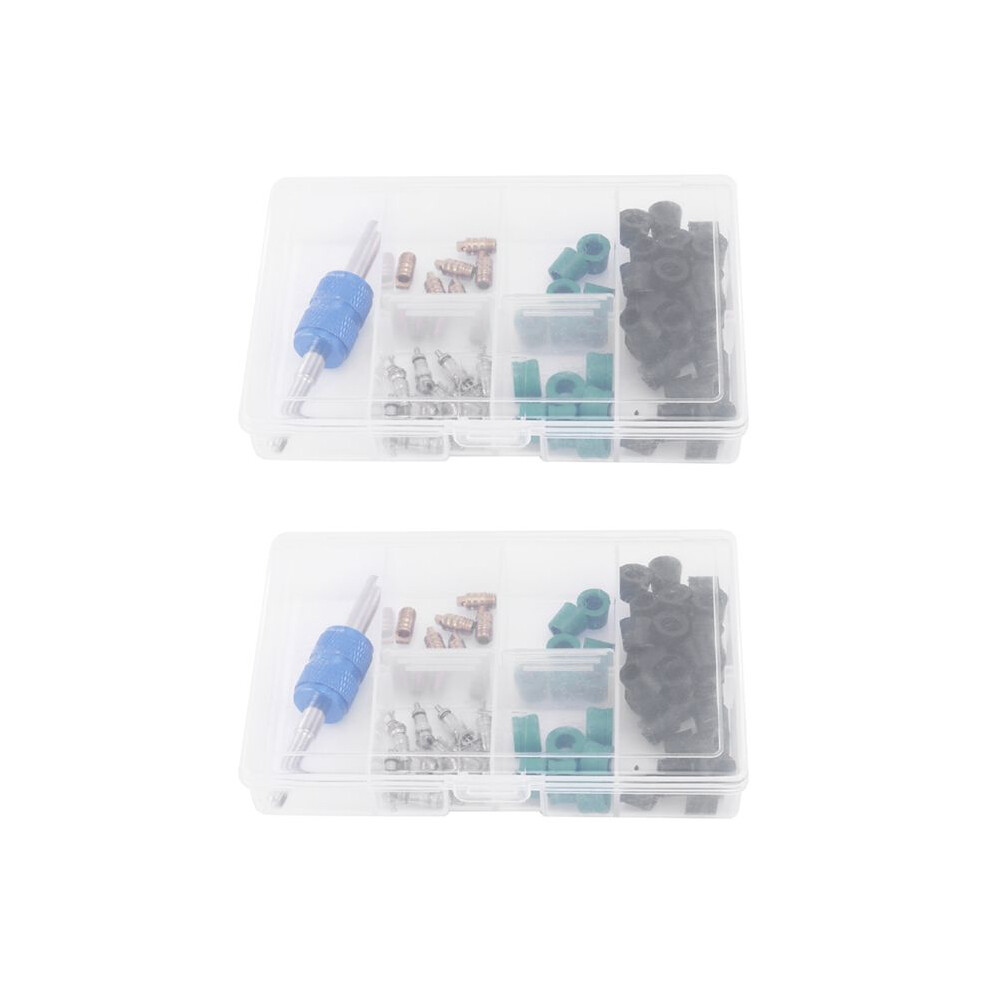 2Set A/C Air Conditioning Valve Core R12 R134a Refrigeration Valve Core R12 / R134a Ac Master Valve Core Repair Kit White 6032770385807