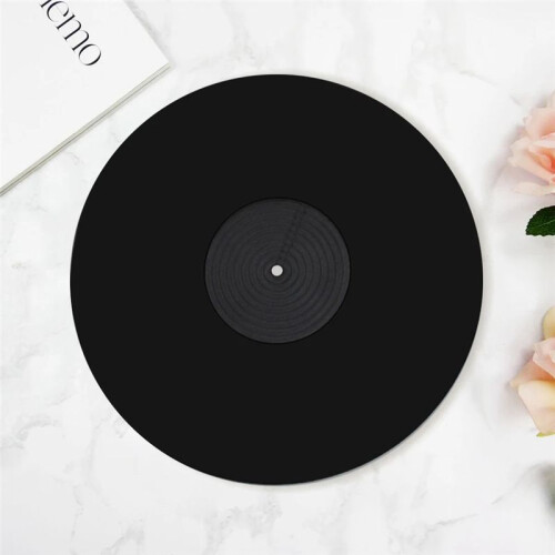 Tapete de Vinil para Toca-Discos de 12 Polegadas, Tapete Antiestático para Discos de Vinil, Absorve Choques, Preto 2