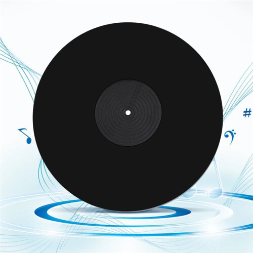 Tapete de Vinil para Toca-Discos de 12 Polegadas, Tapete Antiestático para Discos de Vinil, Absorve Choques, Preto