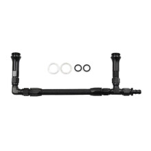 AN6 Dual Feed Carb Geflochtene Nylon-Kraftstoffleitung Doppelpumpe mit Uhr für 4150 Holley Vergaser 7/8 Zoll-20 Gewinde Ual Feed