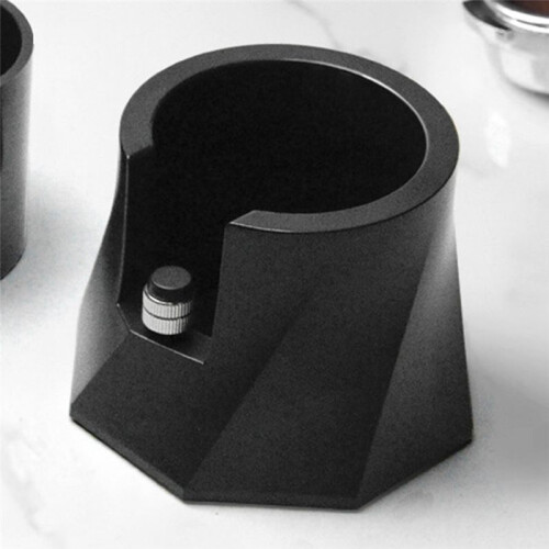Spiral Black Tamp Base, Espresso Machine Handle Storage Base, Height Adjustable, Non-Slip Bottom
