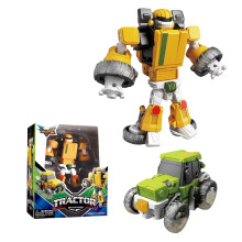 (Yellow Green) Assembling Transforming Diy Car Robot Kids Early Educational Toys Action Model