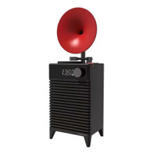 CX-202 Retro Speakers Wireless Outdoor Bass Subwoofer LED Clock Sound Handsfree Call Music Box TF AUX Player A