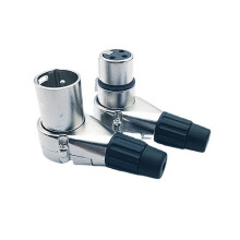 1Pair 3Pin Right Angle XLR Connector Male and Female XLR 3 Pin Micphone Plug Audio Cable Connector