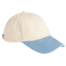 (One Size, Natural/Vintage Light Blue) Beechfield Unisex Adult Vintage Low Profile Baseball Cap