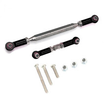 Lien Direction en MéTal Servo Link Crochet Biellette pour MN D90 D99 MN-90 -45 1/12 Rail de Voiture TéLéCommandé, Noir