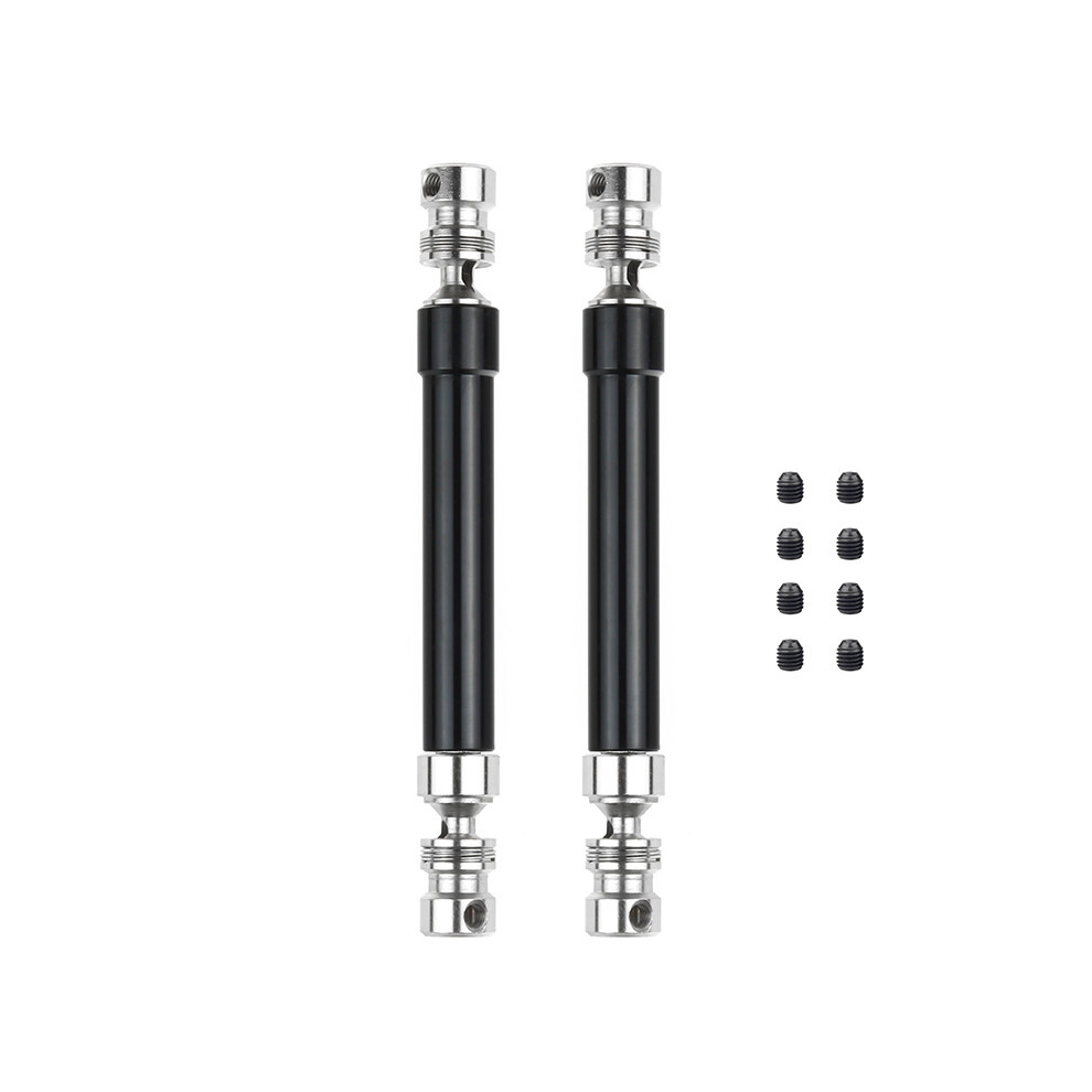 2Pcs Metal Cvd Drive Shaft 110-160Mm For 1/10 Rc Rock Crawler Axial Scx10 90046 Trx4, Black 4712970518541