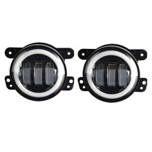 Fari Fendinebbia un LED da 4 Pollici Halo Ring per JK, Con Indicatori di Direzione Gialli DRL Rossi (Rosso+Giallo+Bianca)