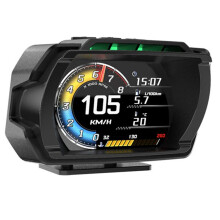 New OBD+GPS Speedometer Car - Display HUD Overspeed Alarm Water Temp Tachometer LCD Display Oil Temperature Gauge