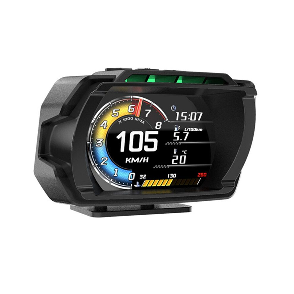 New Obd+Gps Speedometer Car - Display Hud Overspeed Alarm Water Temp Tachometer Lcd Display Oil Temperature Gauge 4711602935541