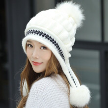 (Black) Winter Hat Fashion Gloves Set For Women Girls Warm Beanies Snow Pompoms Winter