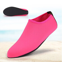 (Rose Red, 9.05-9.25) Women Men Beach Diving Socks Shoes Non Slip Solid Multicolor Color Polyester