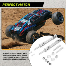 Stainless Steel Front Axle Shaft and Rear Drive Shaft for 1/10  2WD Slash Stampede Rustler F-150 Upgrade Parts