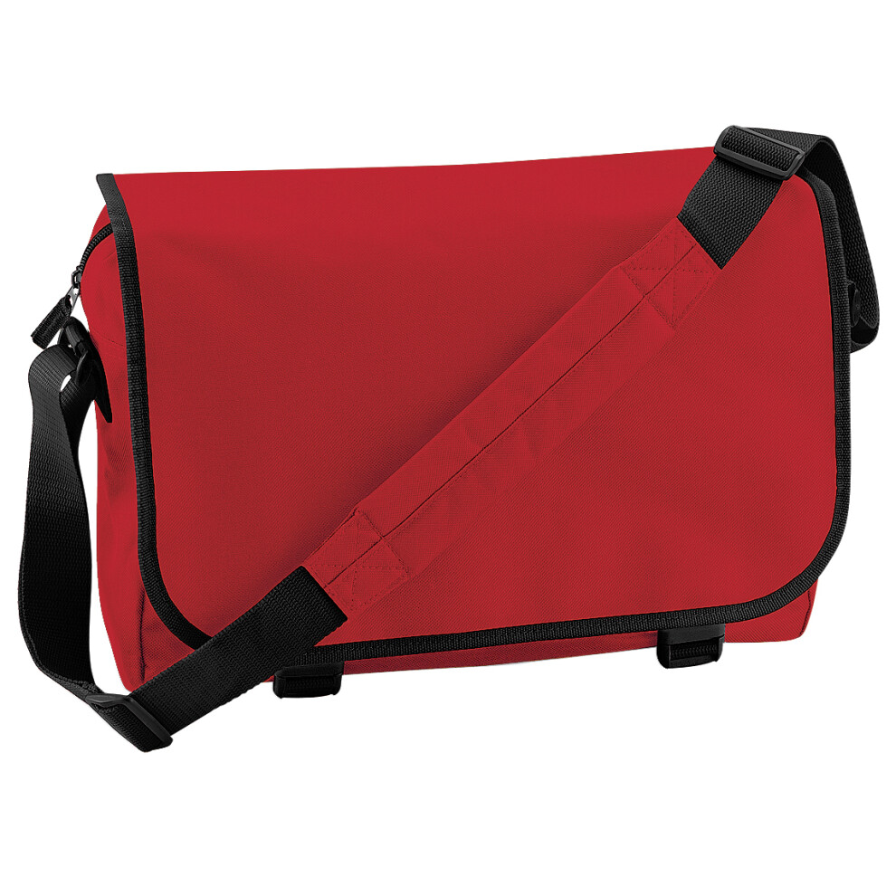 (One Size, Classic Red) Bagbase Adjustable Messenger Bag (11 Litres)